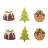 Formes Décoratifs en Bois Autocollant Noël Assorti Pudding de Noël, Sapin - Embellissement Noël