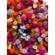 Lot de 150 boutons à coudre en forme de Coeur ou de Fleur - Couleurs mixtes