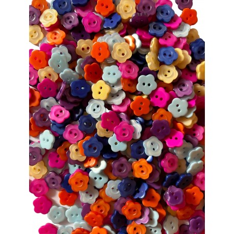 Lot de 150 boutons à coudre en forme de Coeur ou de Fleur - Couleurs mixtes